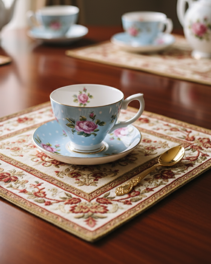 Floral Tapestry Tea Cup & Saucer
