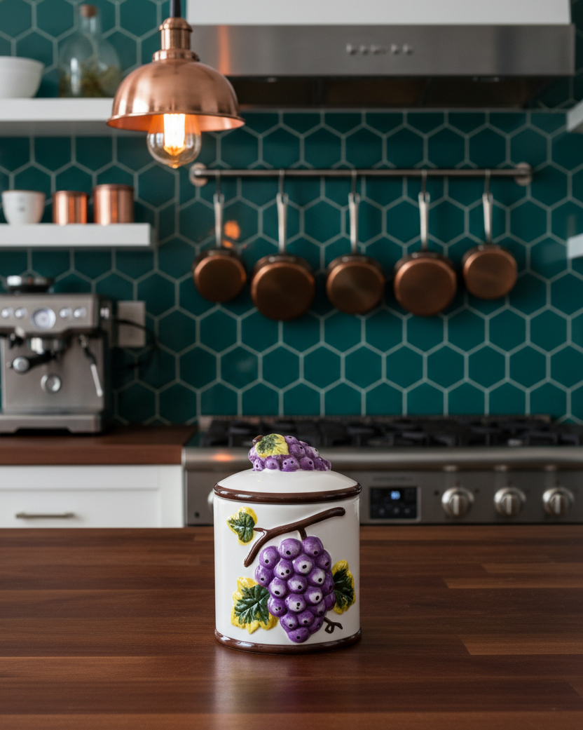 Graceful Grapes Kitchen Canister