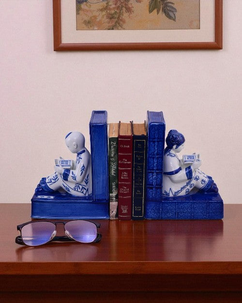 Classic Ming Reading Book Bookend Set