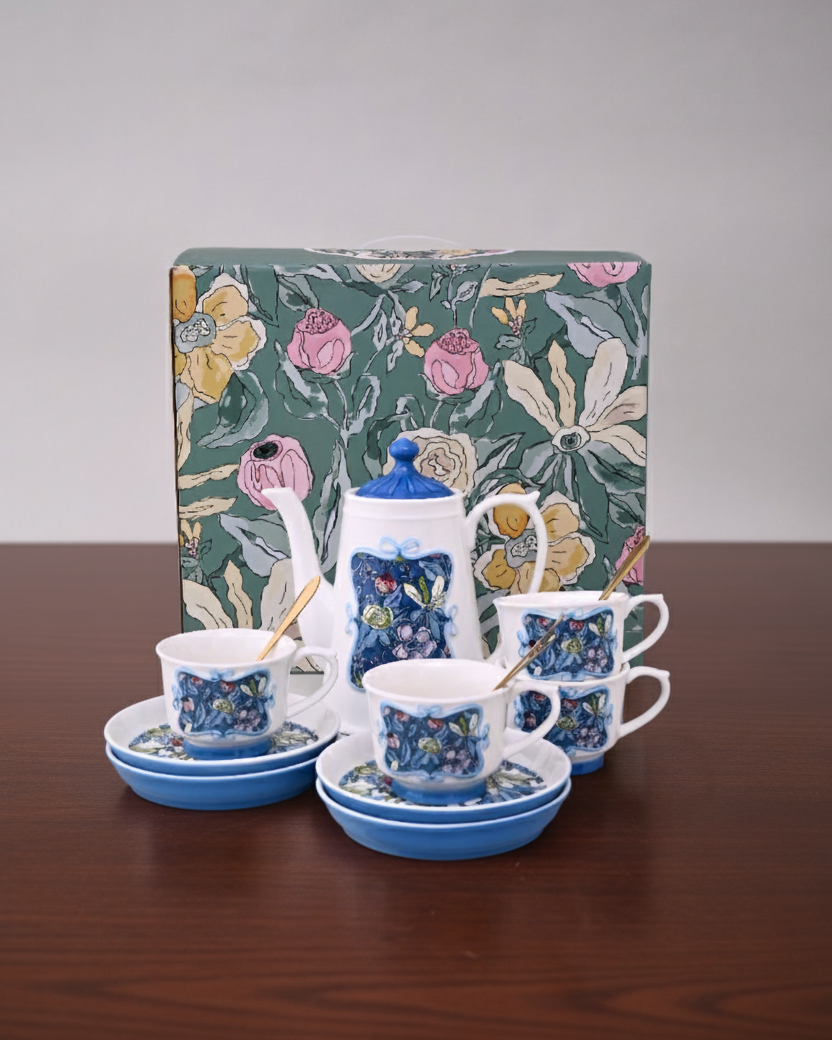 Blue Blossom Garden Tea set - Set Of 5