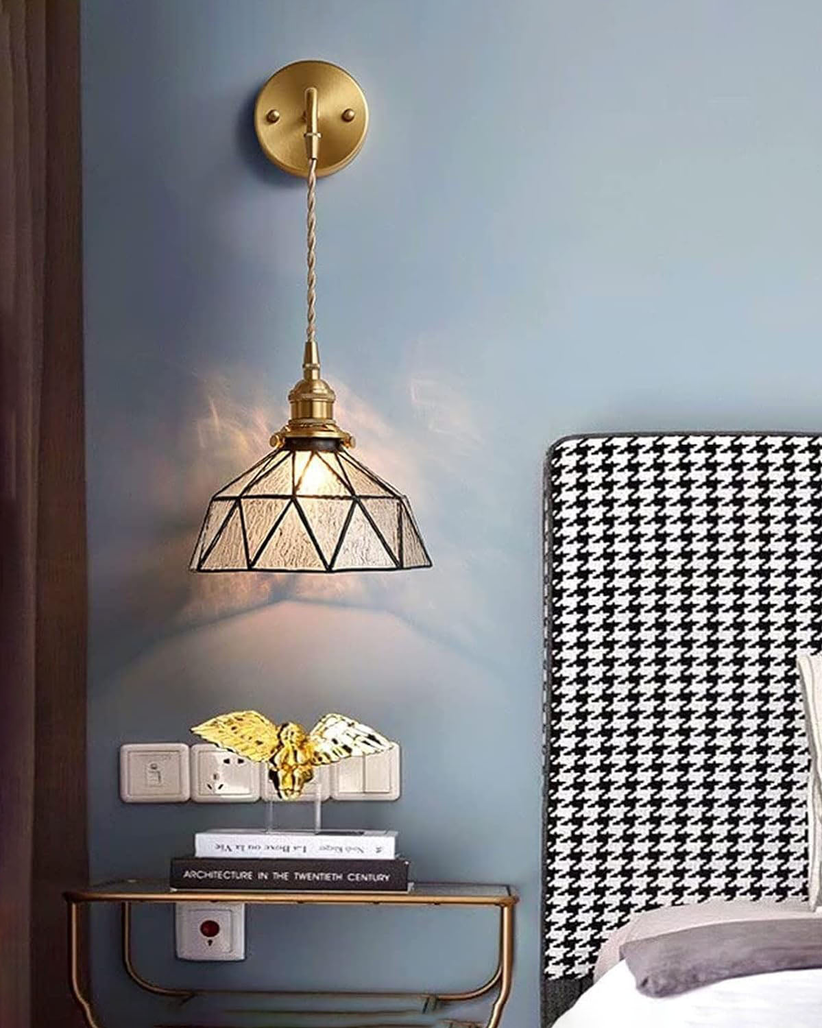 Vintage Glass Prism Hanging Wall Light