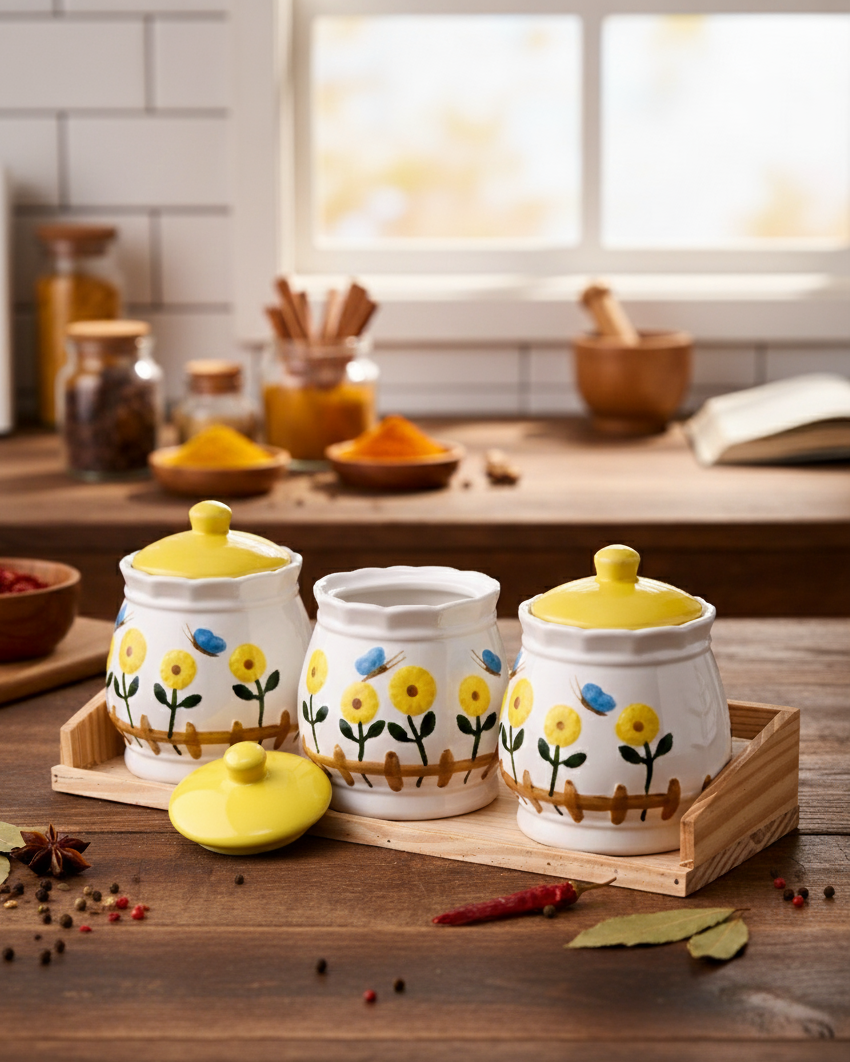 Sunflower Bilss Kitchen Canister - Set Of 3