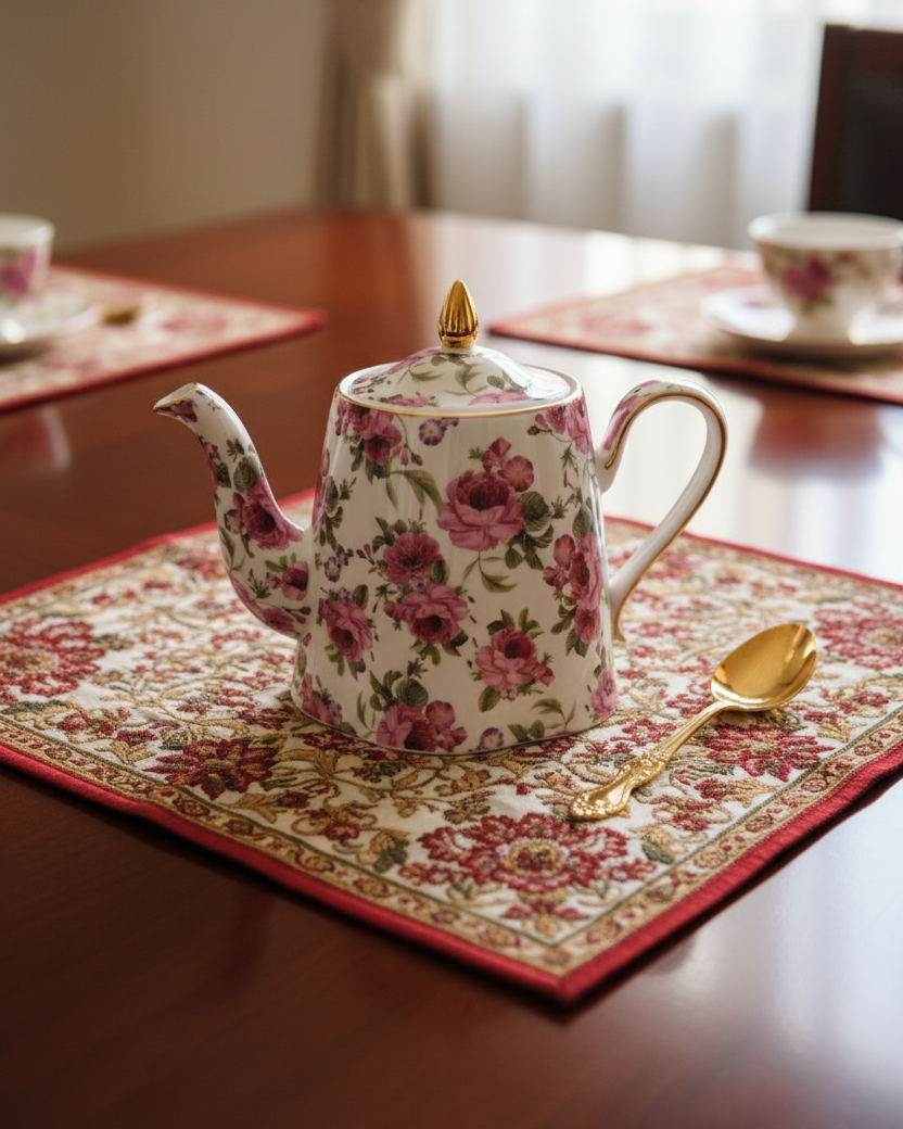 Floral Rhapsody Bone China Kettle