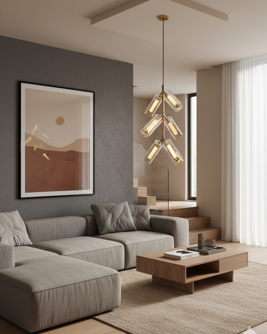 Modern Glass Tube Pendant Light