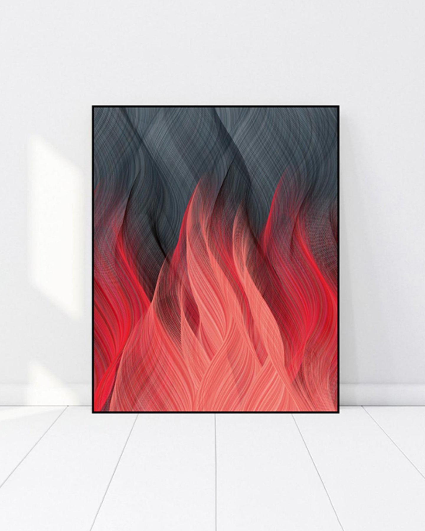 Crimson Flame 3D Abstract Oil Painting