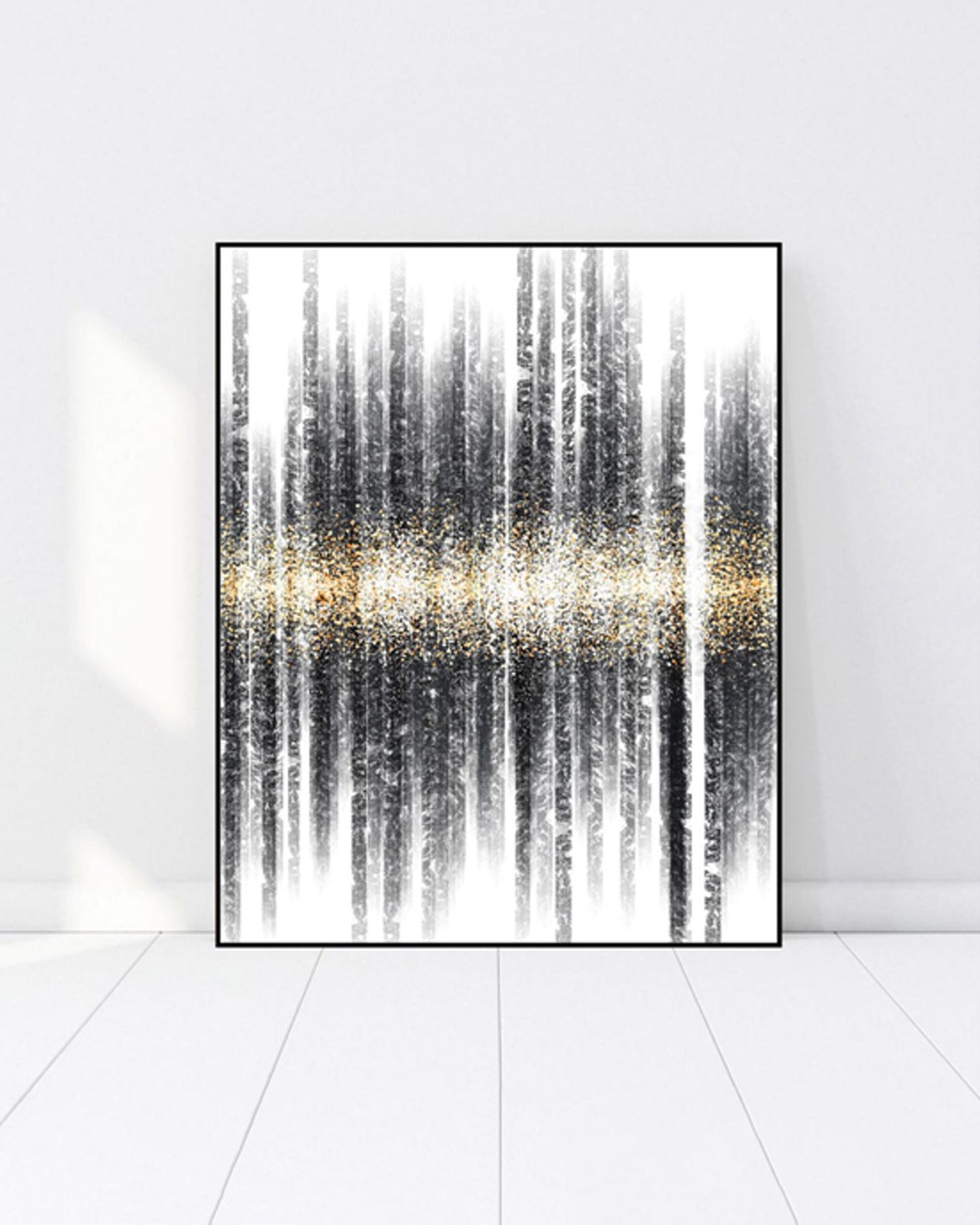 Golden Frequency 3D Abstract Oil Painting