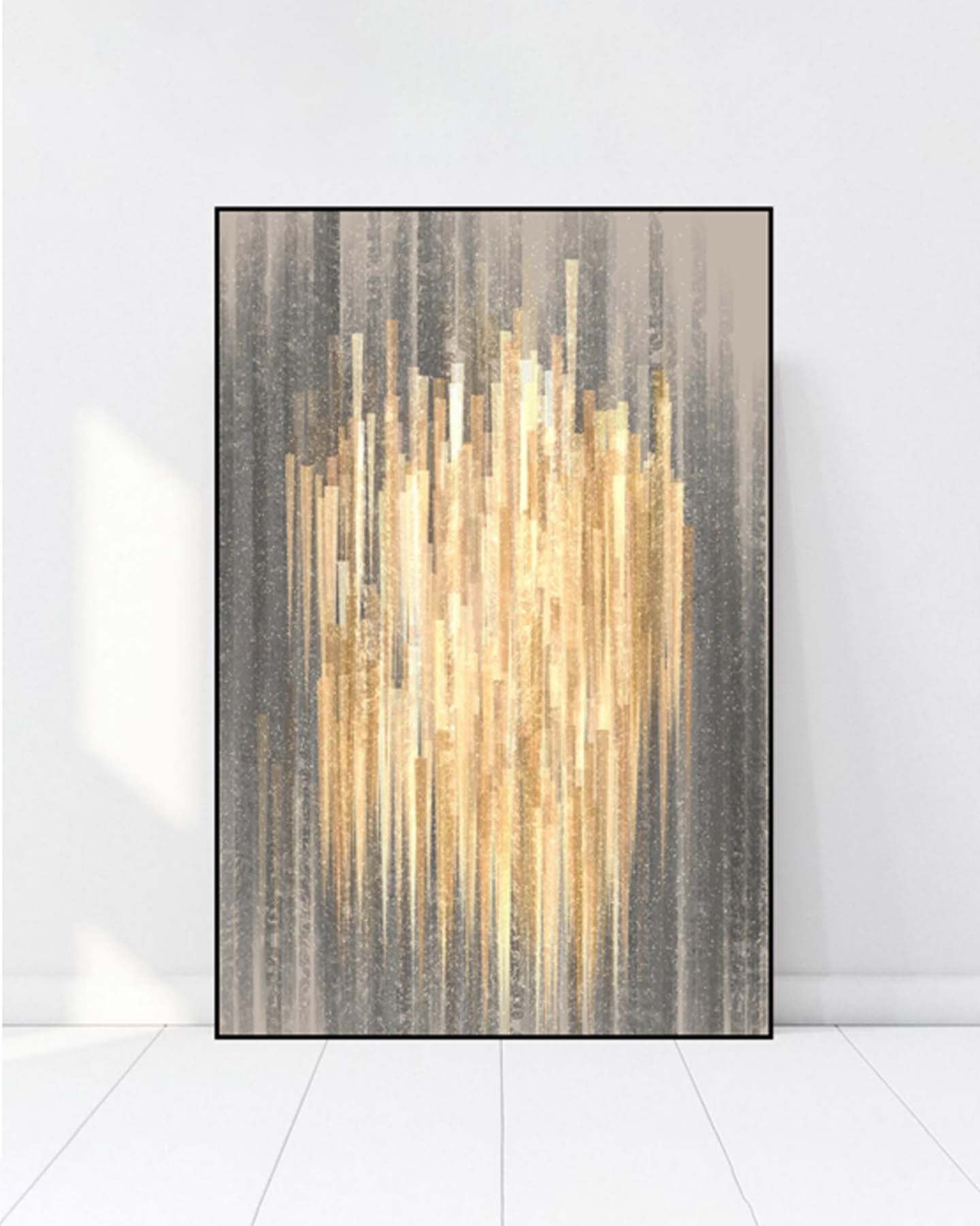 Golden Descent 3D Abstract Oil Painting