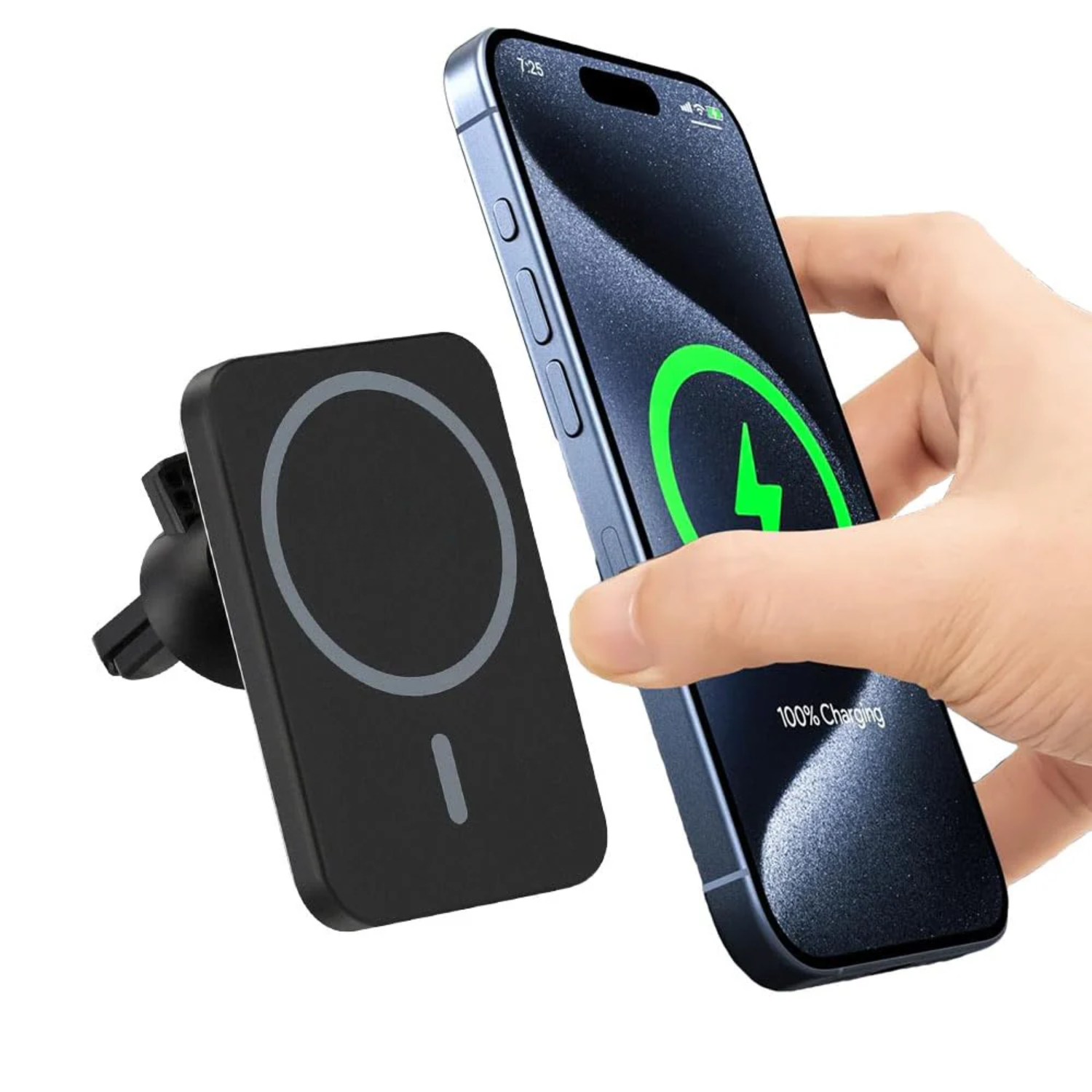 CarMeg: 15W Fast-Charging Magnetic Car Mount with 360¬¨‚àû Rotation, Wireless Phone Holder for Car AC Vent with Secure Lock & Universal Smartphone Compatibility