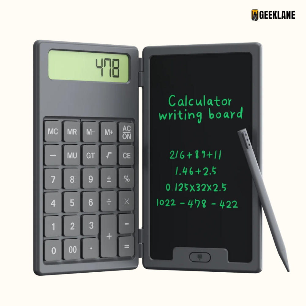 DigiFold:  2-in-1 Foldable Calculator & LCD Writing Pad ‚Äö√Ñ√¨ 12-Digit Pocket Calculator with 6.5-Inch Screen & Stylus for Office, School & On-the-Go Use