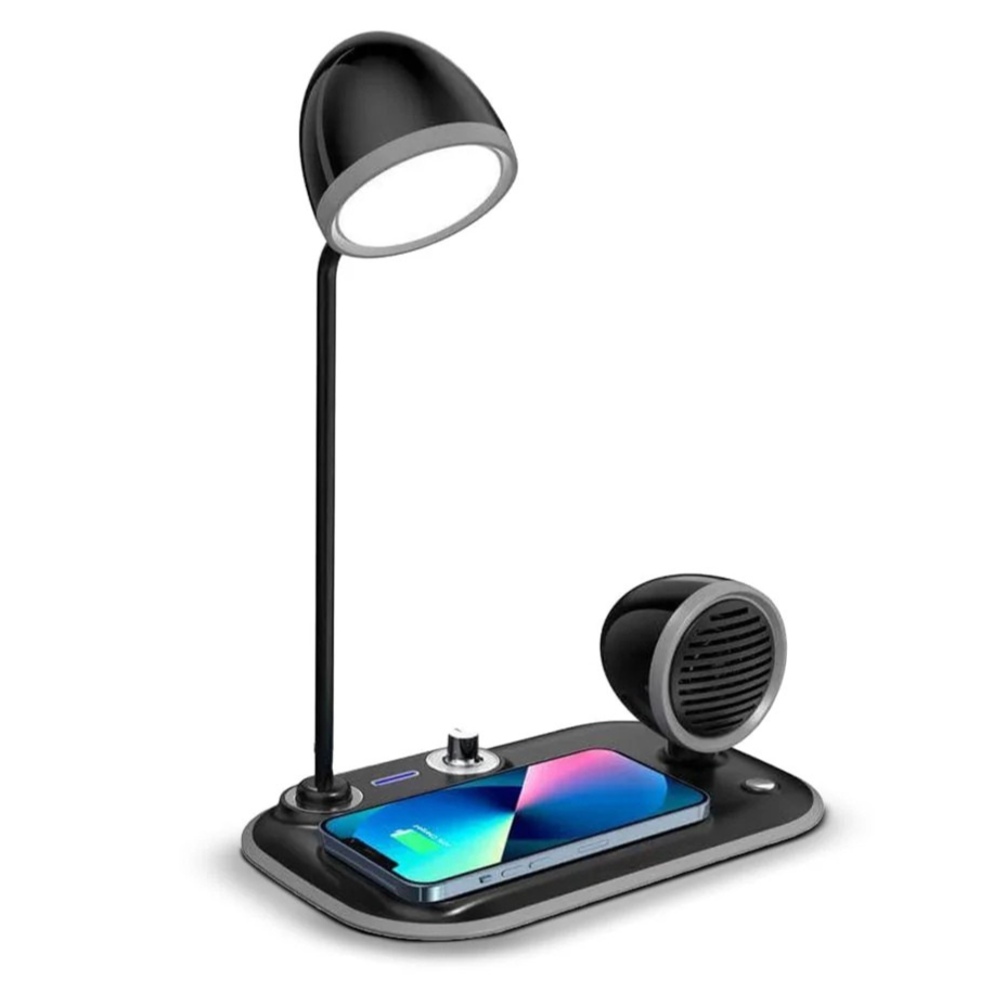 Zylo: 3-in-1 Desk Lamp with 15W Wireless Charger, 10W Bluetooth Speaker & Adjustable tactile Brightness Knob