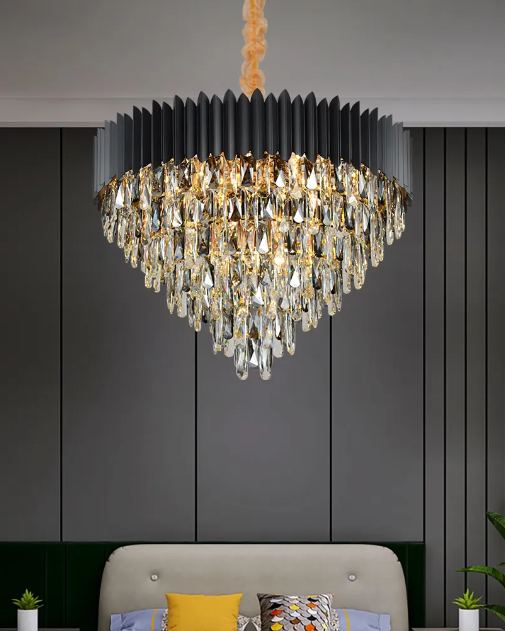 Midnight Cascade Crystal Chandelier