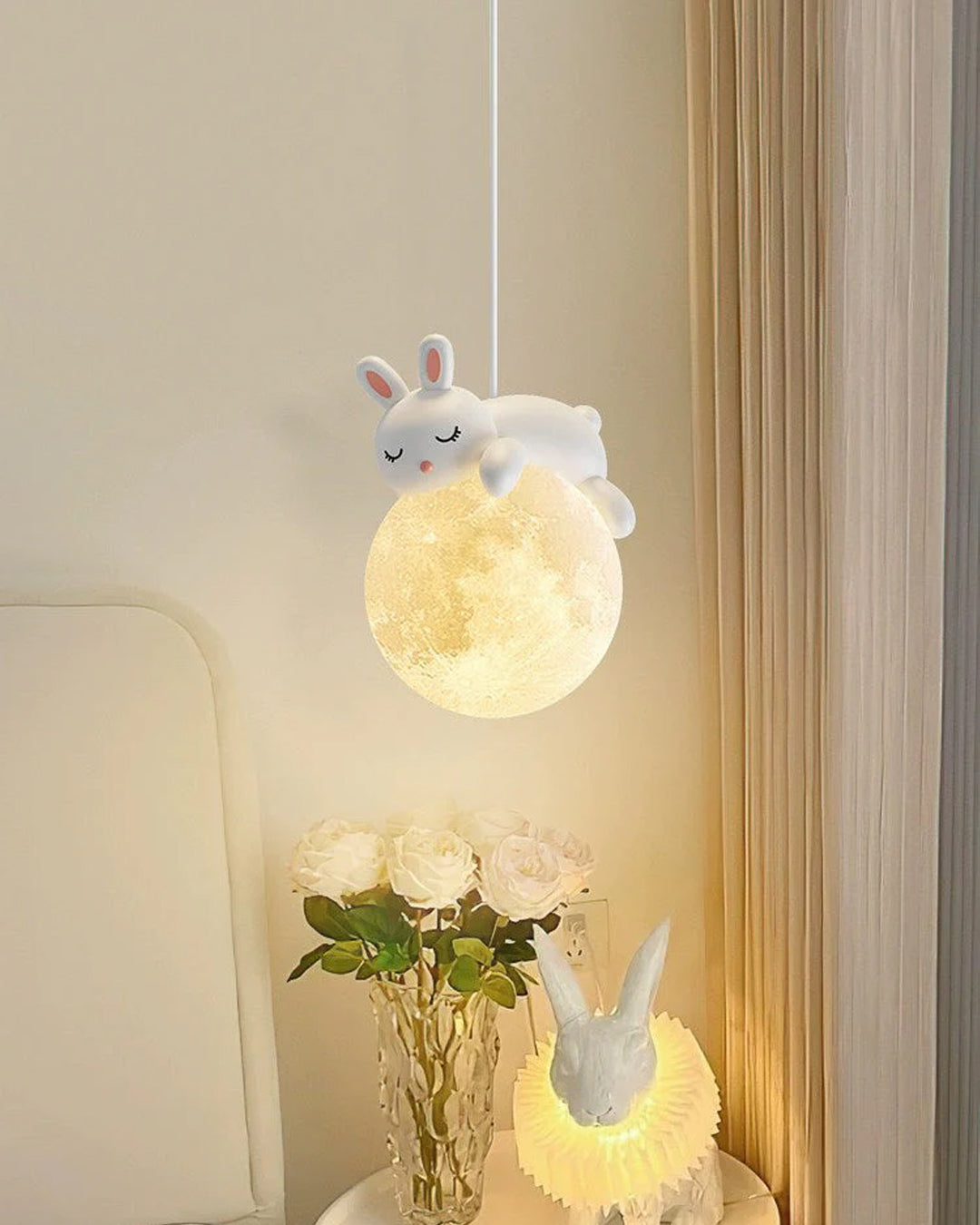 Moon Bunny Hanging Pendant Light