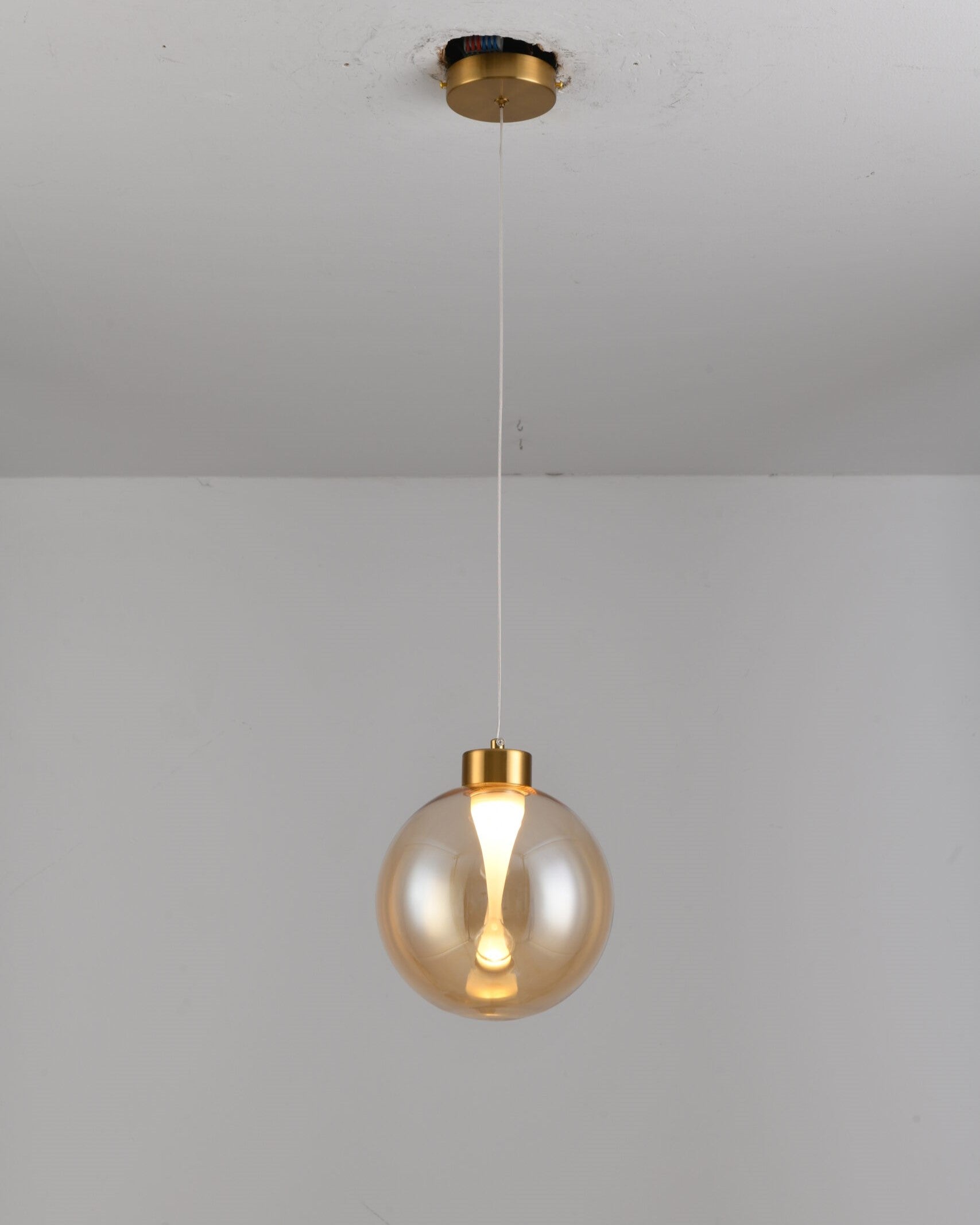 Golden Glass Globe Pendant Light