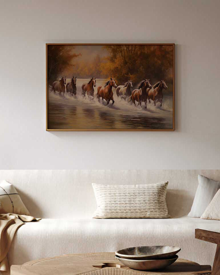 Arunodaya' Autumn Gallop Vastu Wall Art Print- 24" x 36"