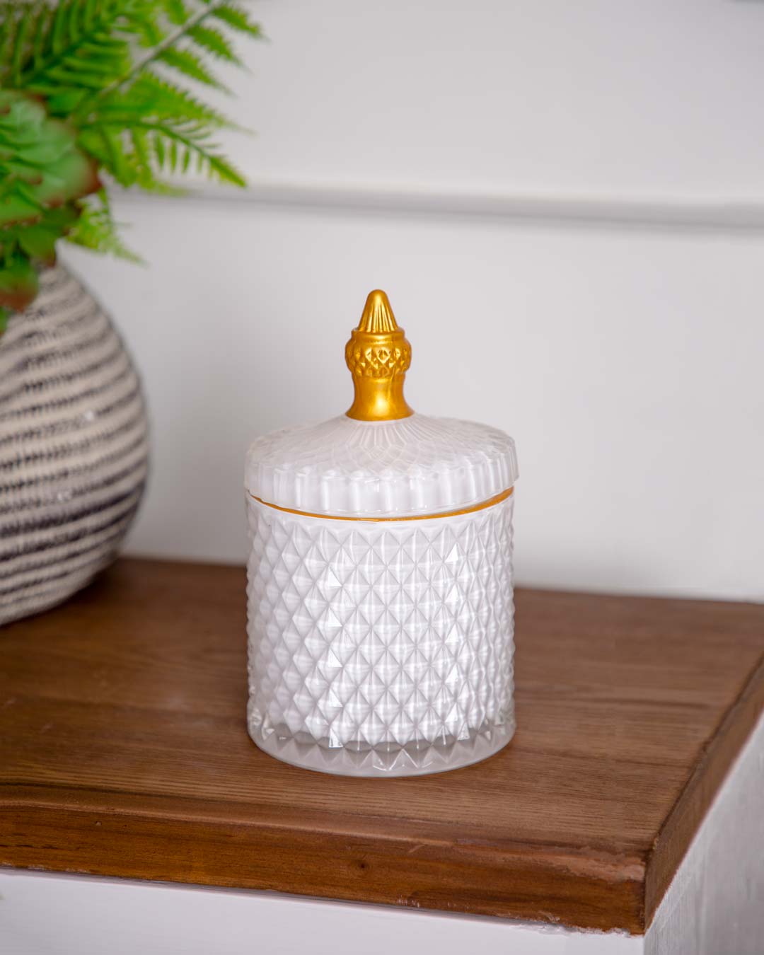 Diamond Candy Buffet Jar - White