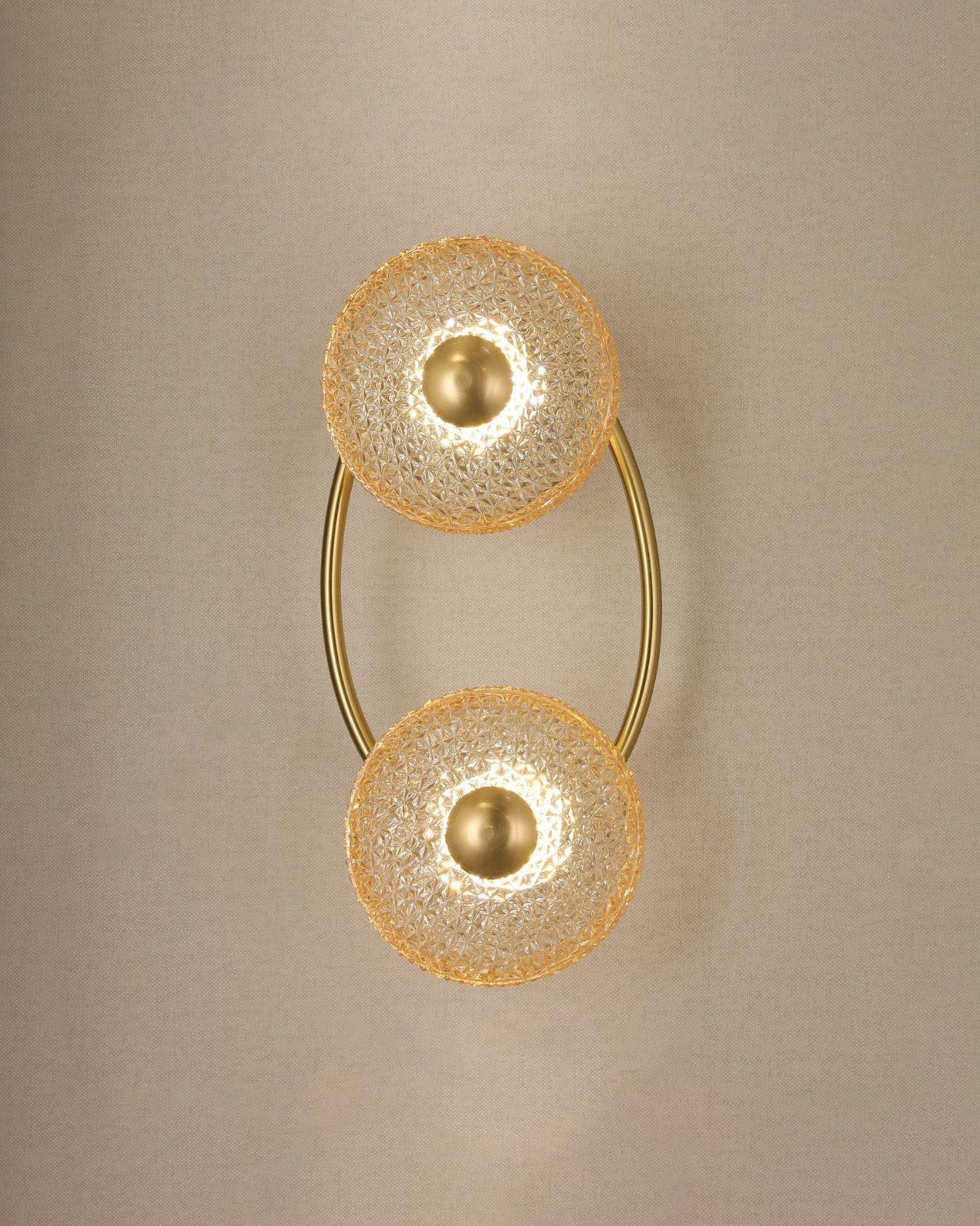 Dual Orbit Crystal Mesh Wall Light