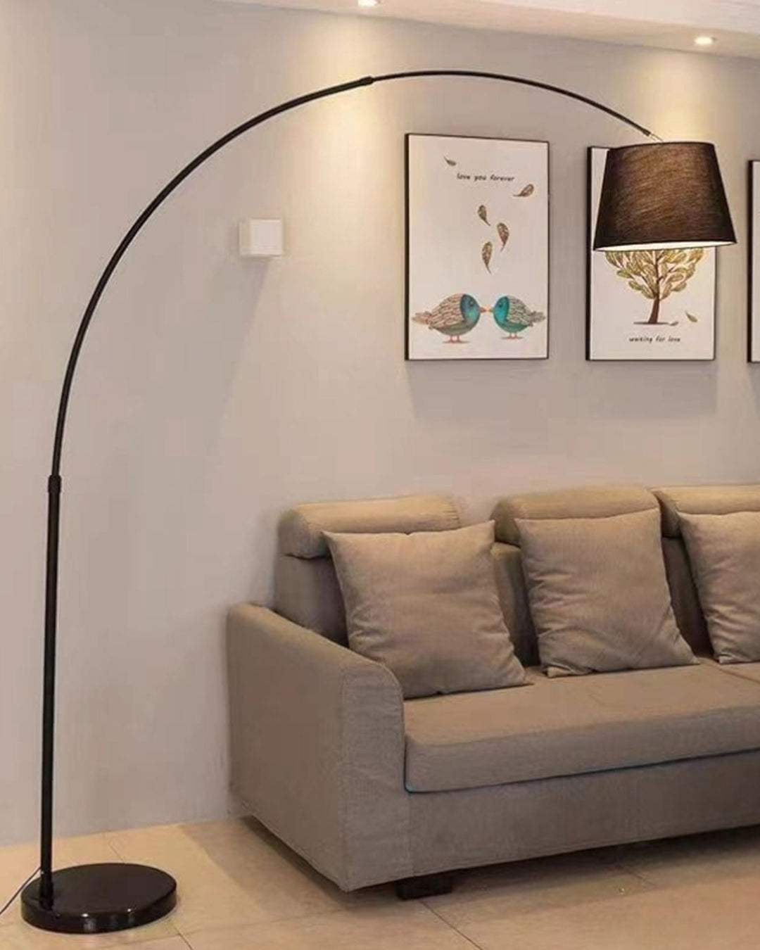 Matte Black Overarching Floor Lamp
