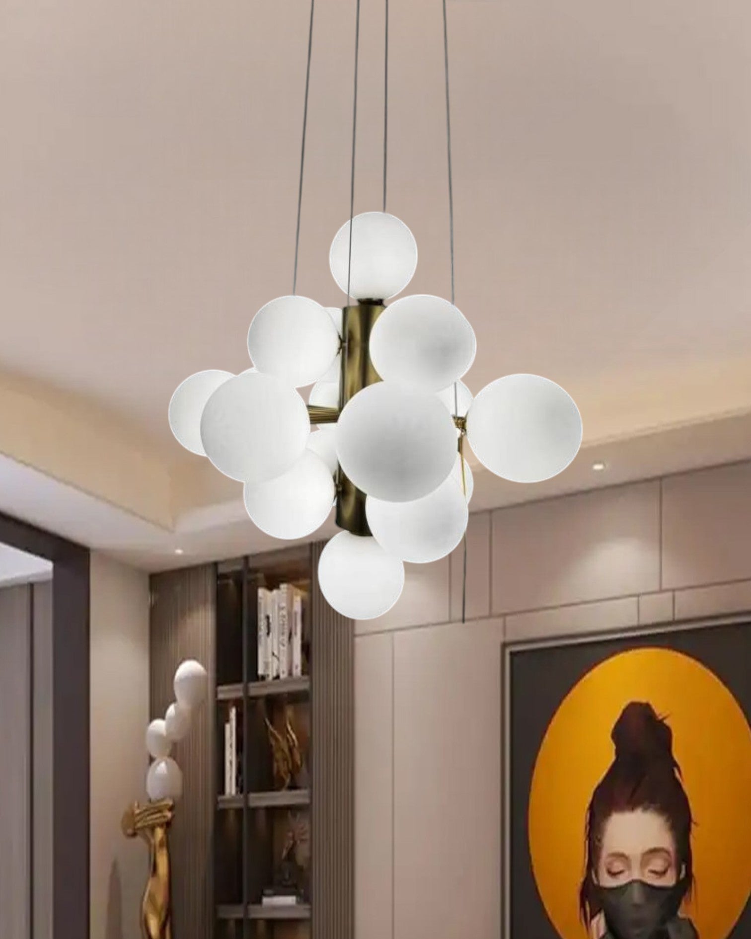 Modern Orb Cluster Chandelier - 18 Bulb