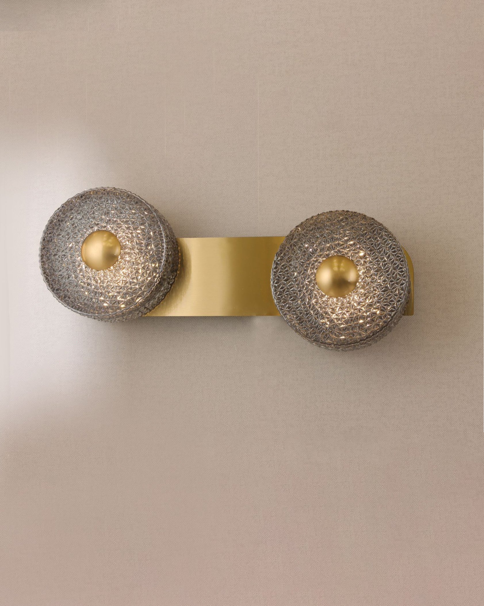 Double Disk Wall Light - Smoke