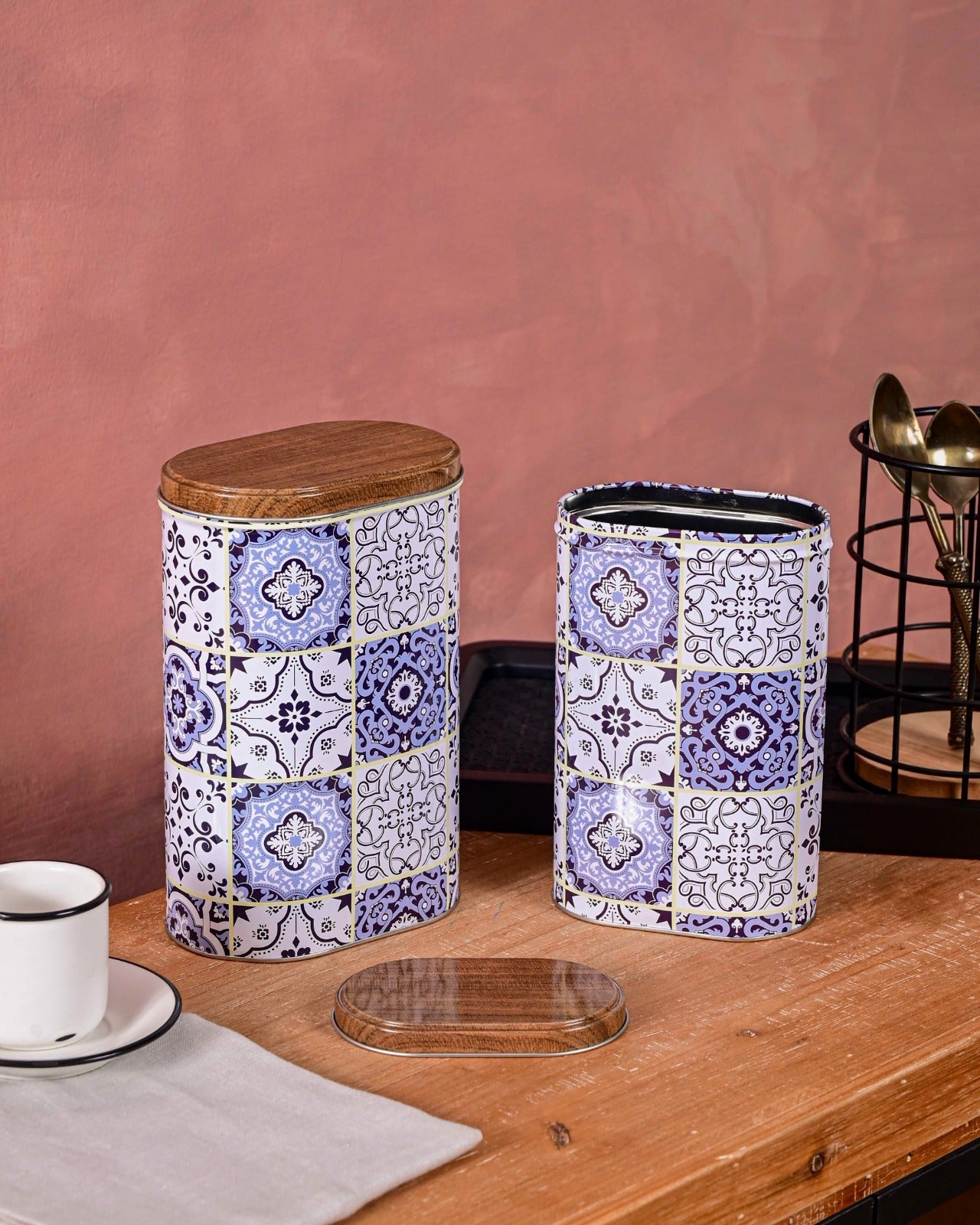 Moroccan Patterned Storage Canister - Set Of 2