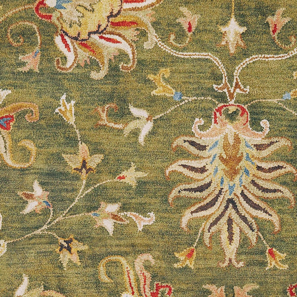 Jardin Green woolen Hand Tufted Carpet