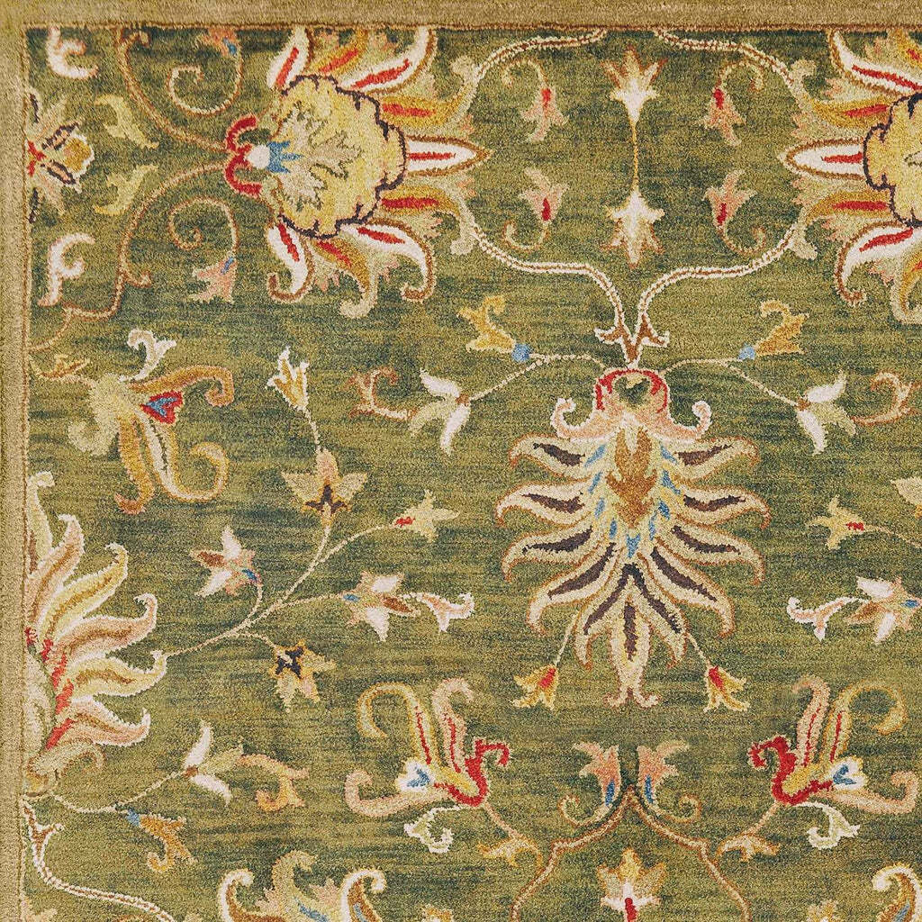 Jardin Green woolen Hand Tufted Carpet