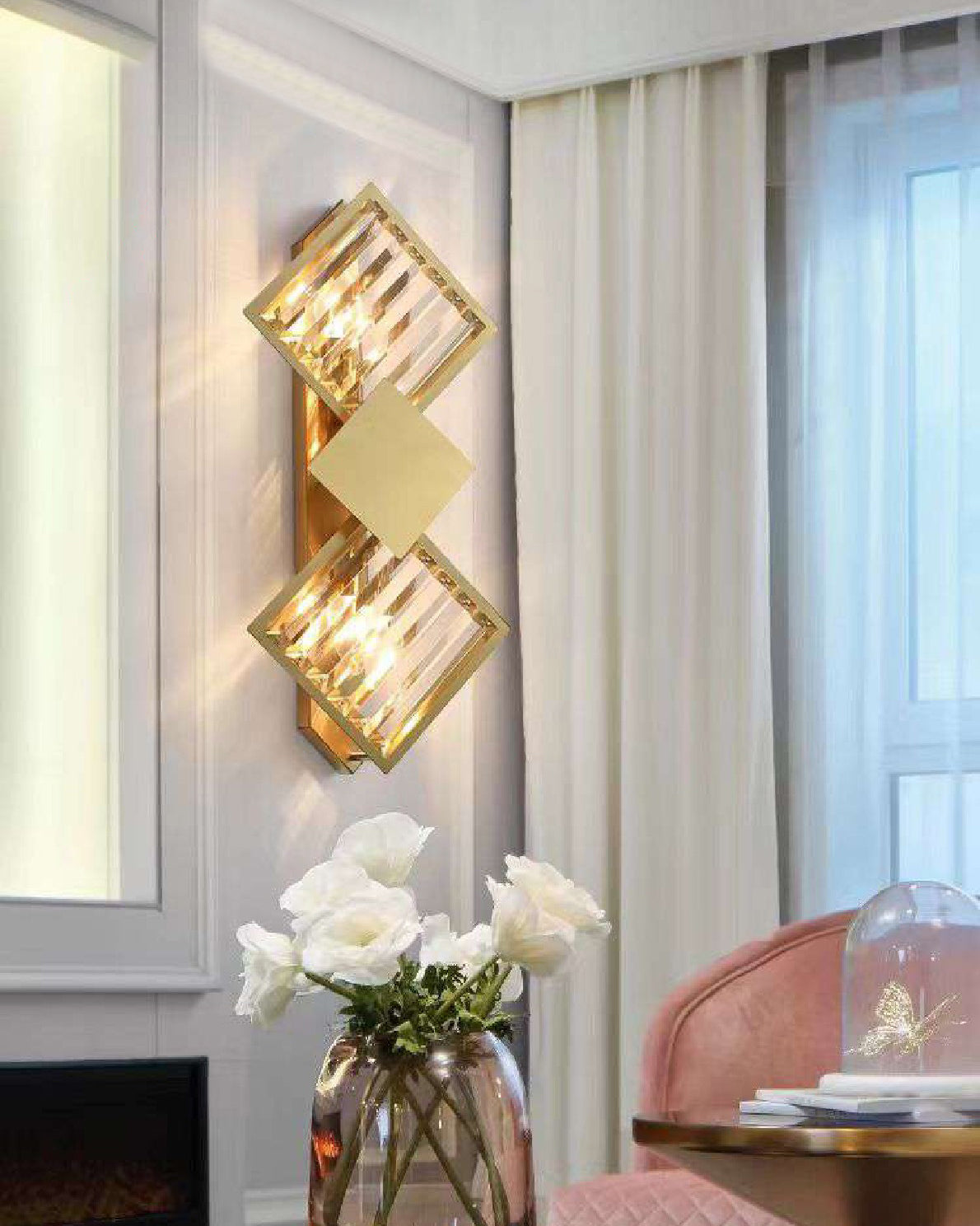 Crystal Diamond Shaped Wall Light