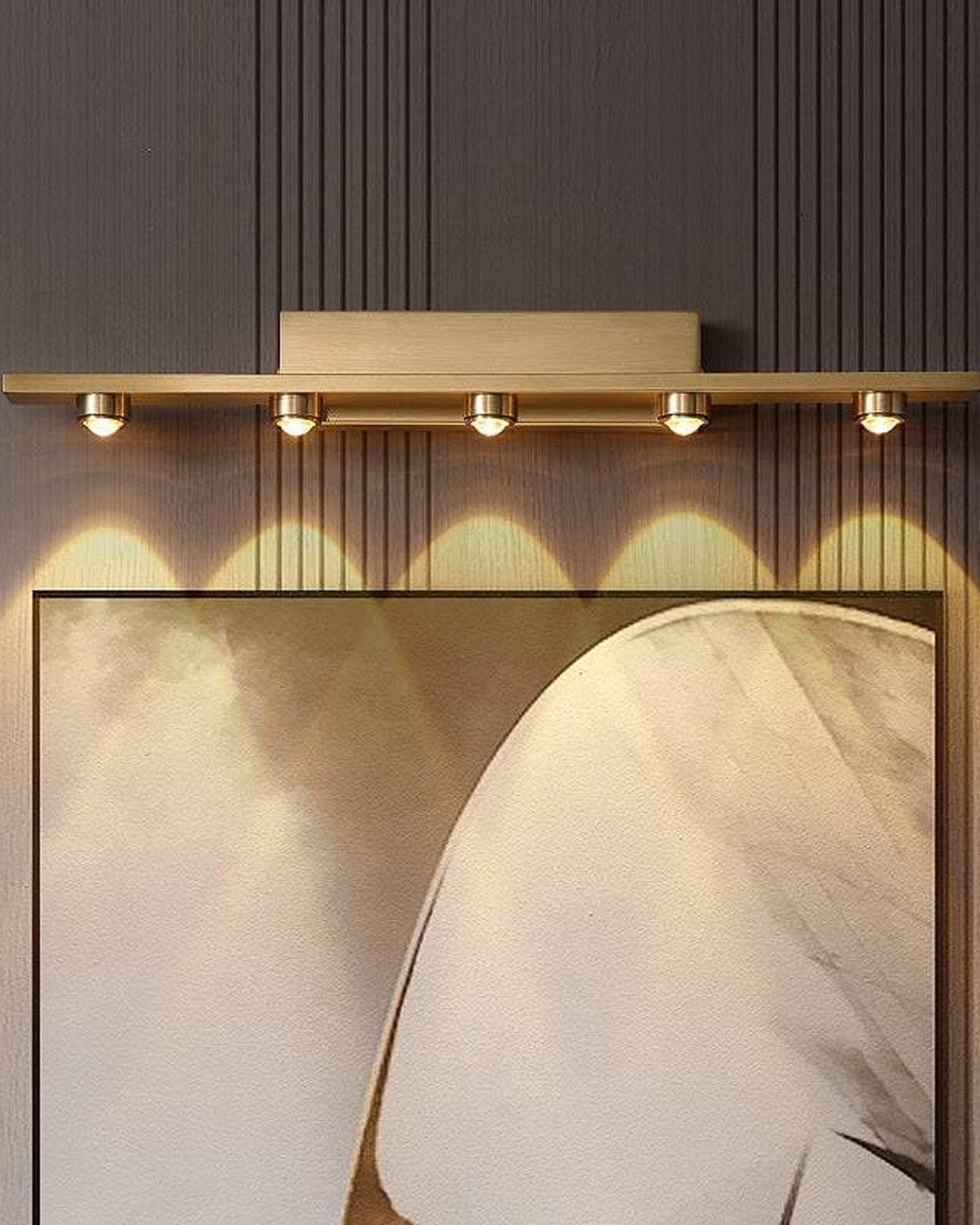 Golden Glow Mirror Wall Light - 5 Lights