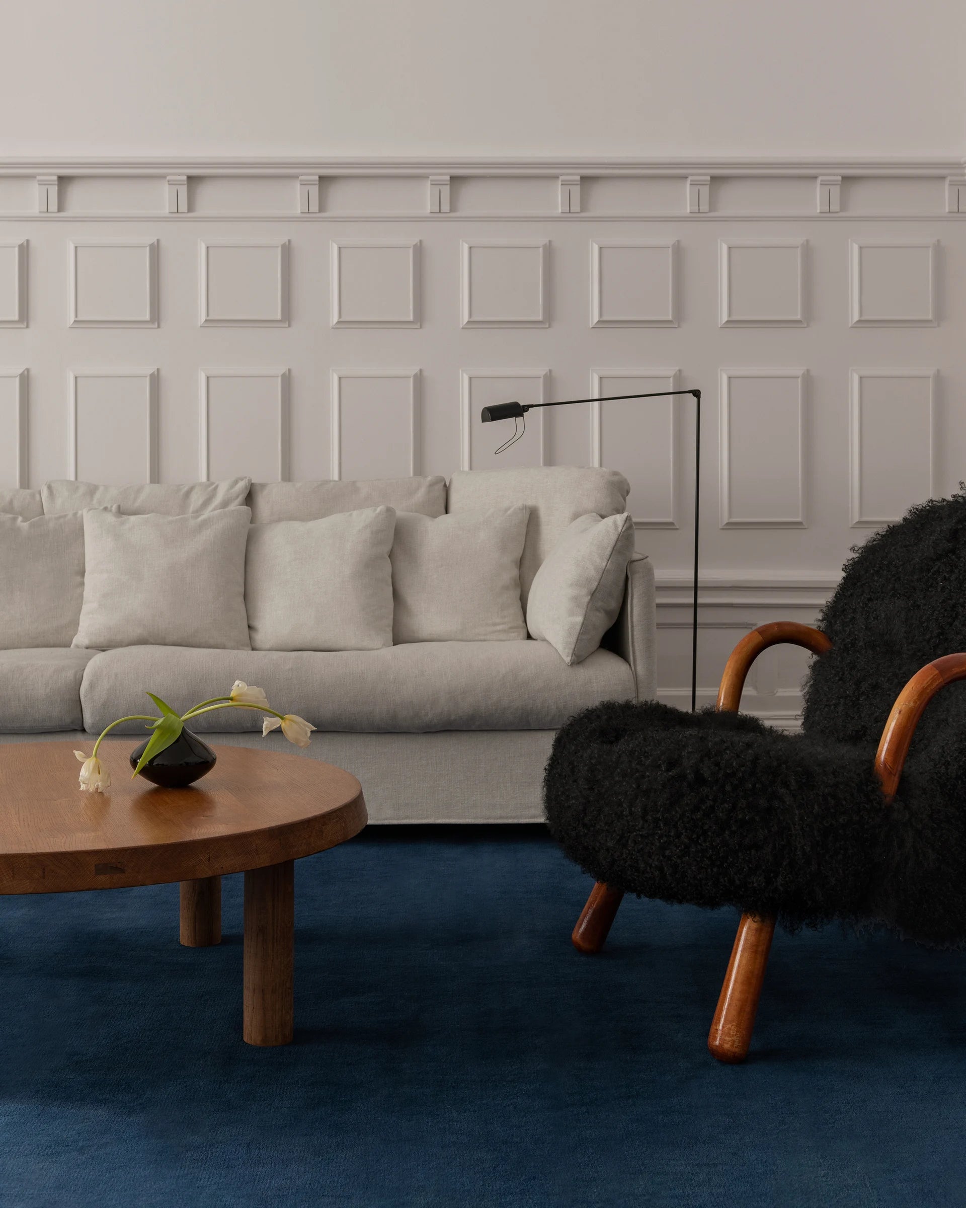 Deep Blue woolen Hand Tufted Carpet