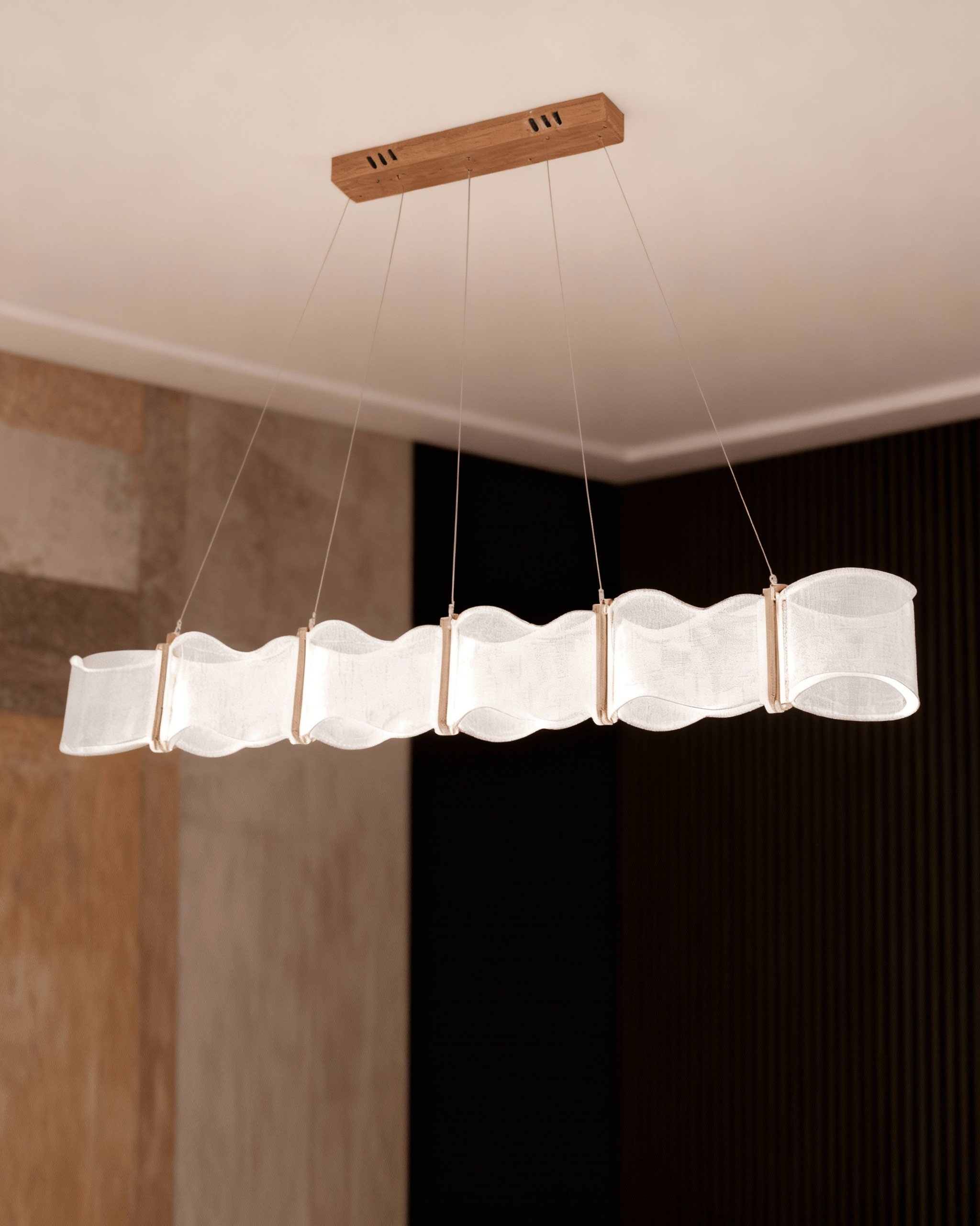 Modern Linear Wave Pendant Light