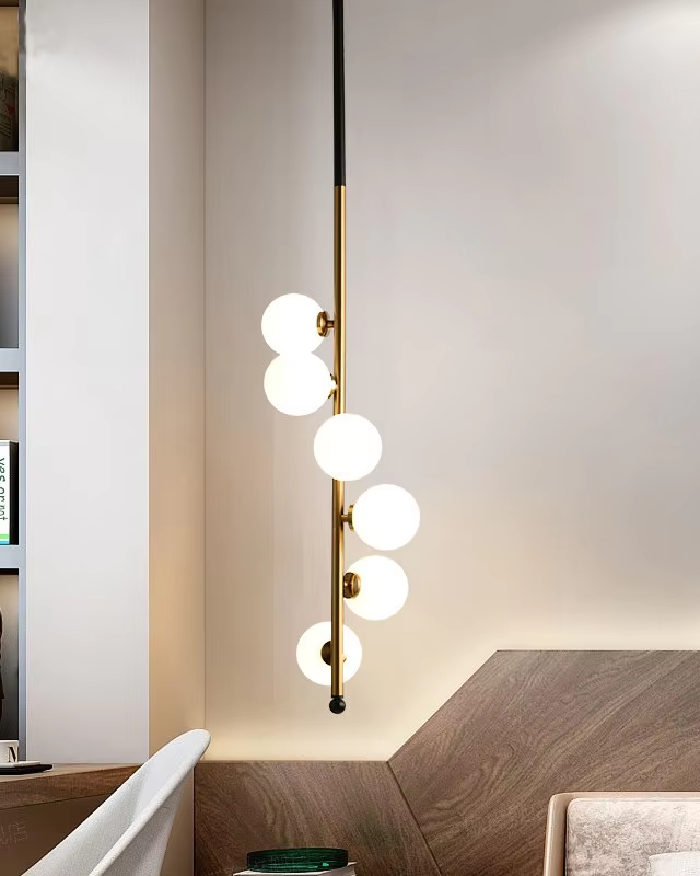 Vertical Globe Spiral Pendant Light