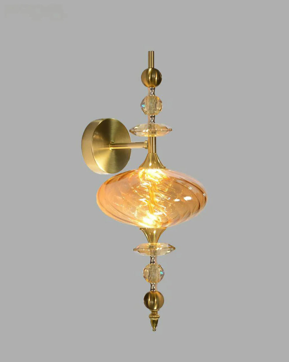 Royal Amber Crystal Wall Sconce - Amber