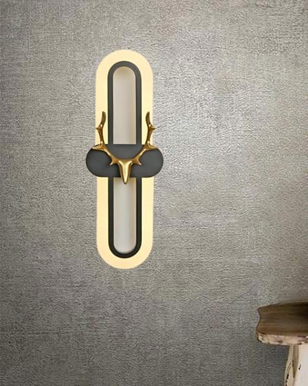 Oval Shaped Dear LED Wall Light - Black