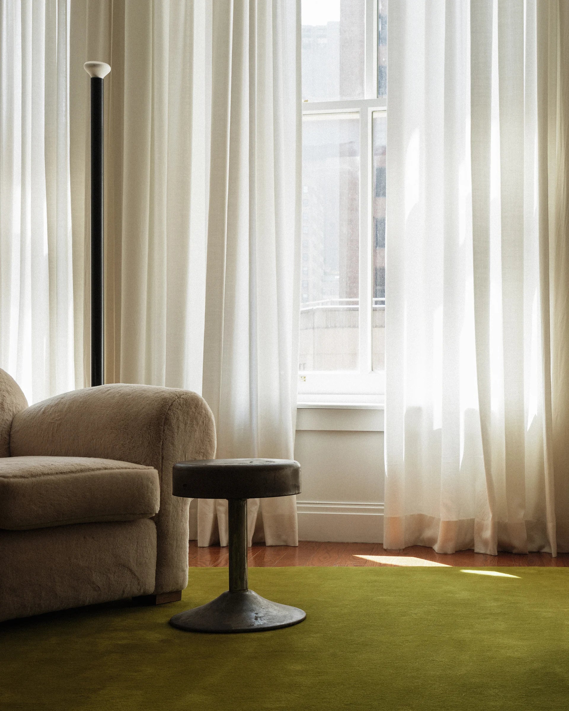 Lime Green woolen Hand Tufted Carpet