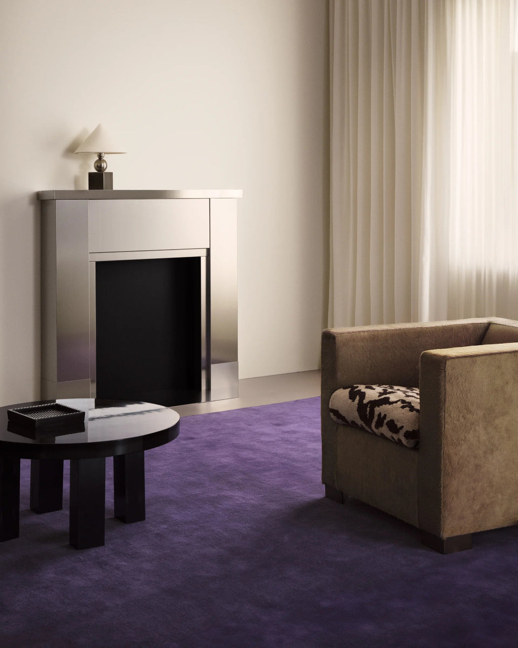 Mauve Purple Woolen Hand Tufted Carpet