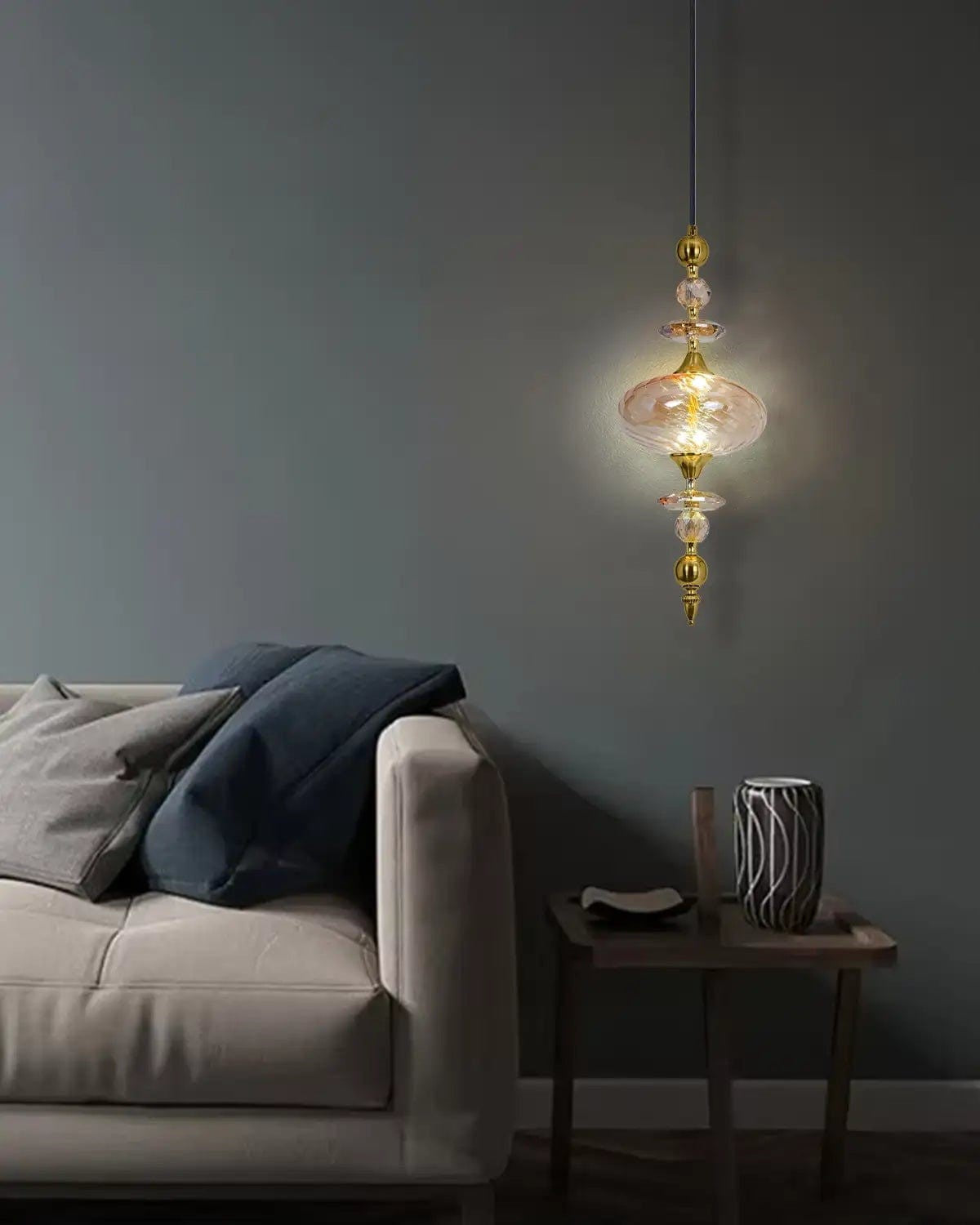 Royal Amber Crystal Pendant Light