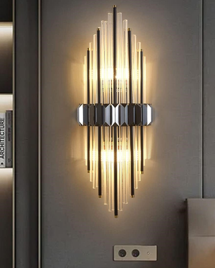 Modern Prism Glass Wall Light - Black