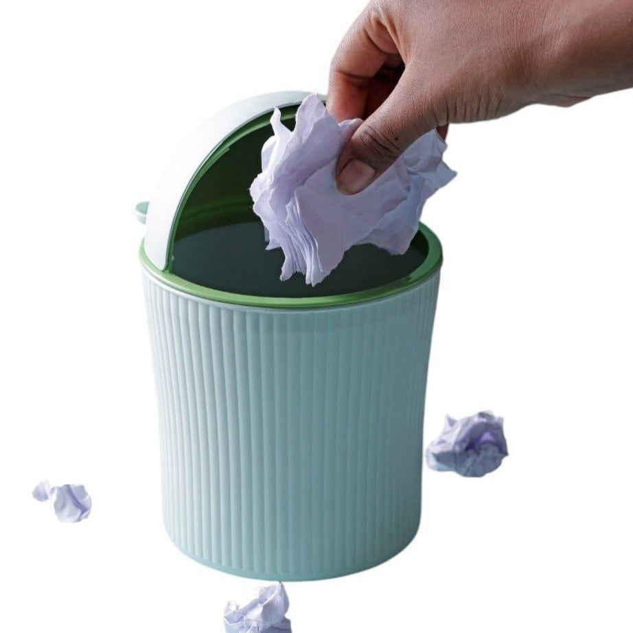 MiniBin: 1.2L Cute Mini Flip-Lid Desk Dustbin, Compact Tabletop Trash Can for Study Desk, Kitchen Sink, Car, Bathroom & Bedside Use