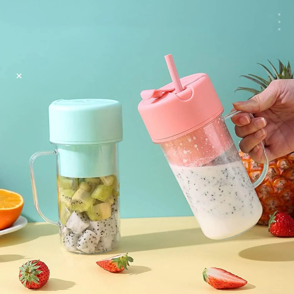 Blendy: Mason Jar Portable Smoothie Blender & Juicer USB Rechargeable with Handle, Straw & Easy-Cleaning