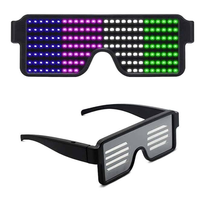RaveX: USB Rechargeable LED Party Glasses with Dynamic Neon Glow, 11 Patterns & Flashing Modes for Concerts & Nightclubs