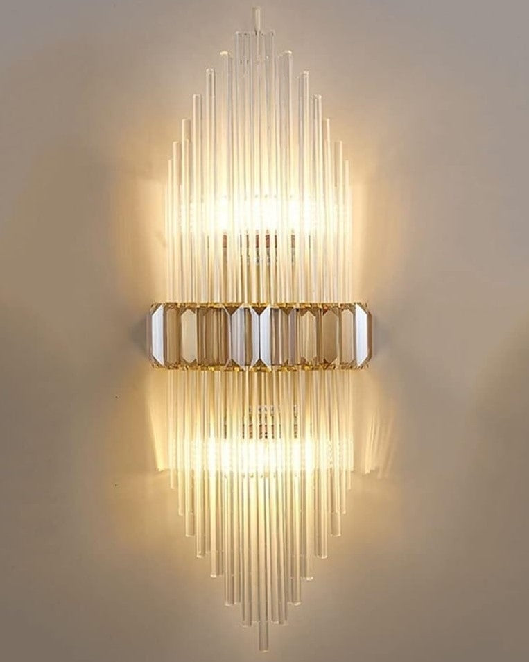 Luxury Empire Glass Rod Wall Sconce - Gold