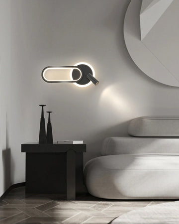 Oval Shaped LED Spot Wall Light - Black