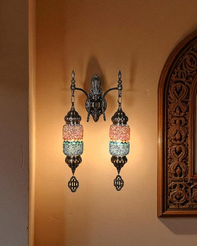 Double Mosaic Glass Turkish Wall Light