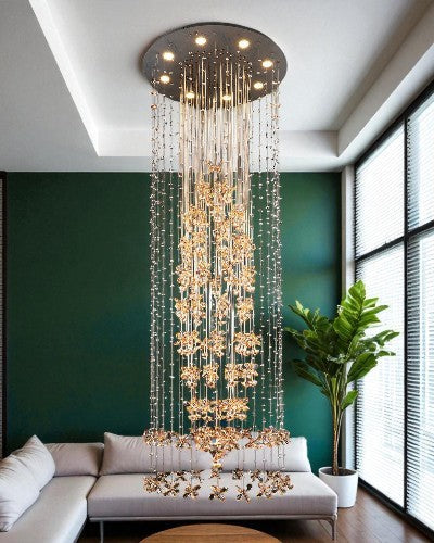 Celestial Cascade Double Height Crystal Chandelier