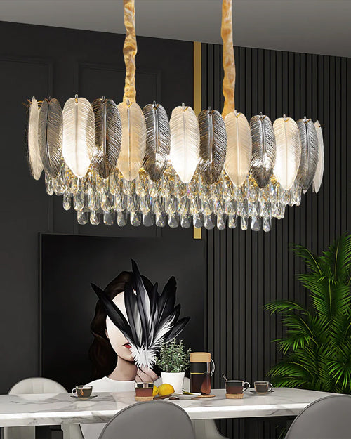 Crystal Feather Wings Chandelier