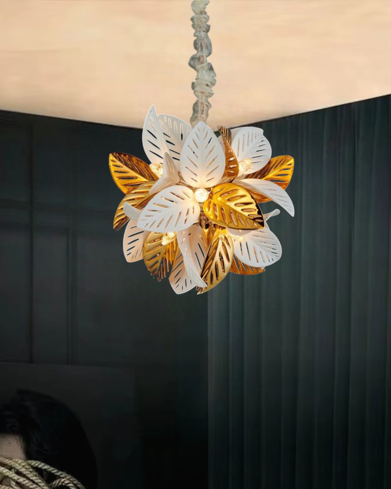 Leaf Cluster Pendant Chandelier - 12 Bulbs