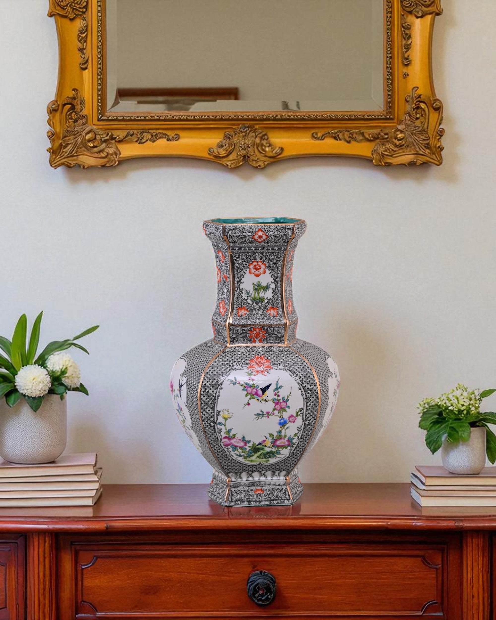Imperial Noir Floral Cloisonne Vase
