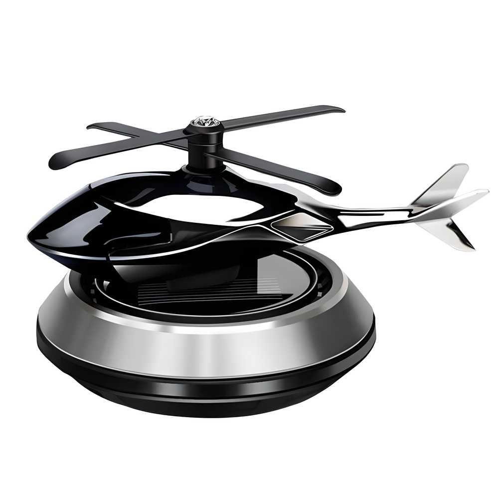 Copter: Solar Powered Helicopter Car Perfume Diffuser with Rotating Design & Aroma Oil for Dashboard Freshness