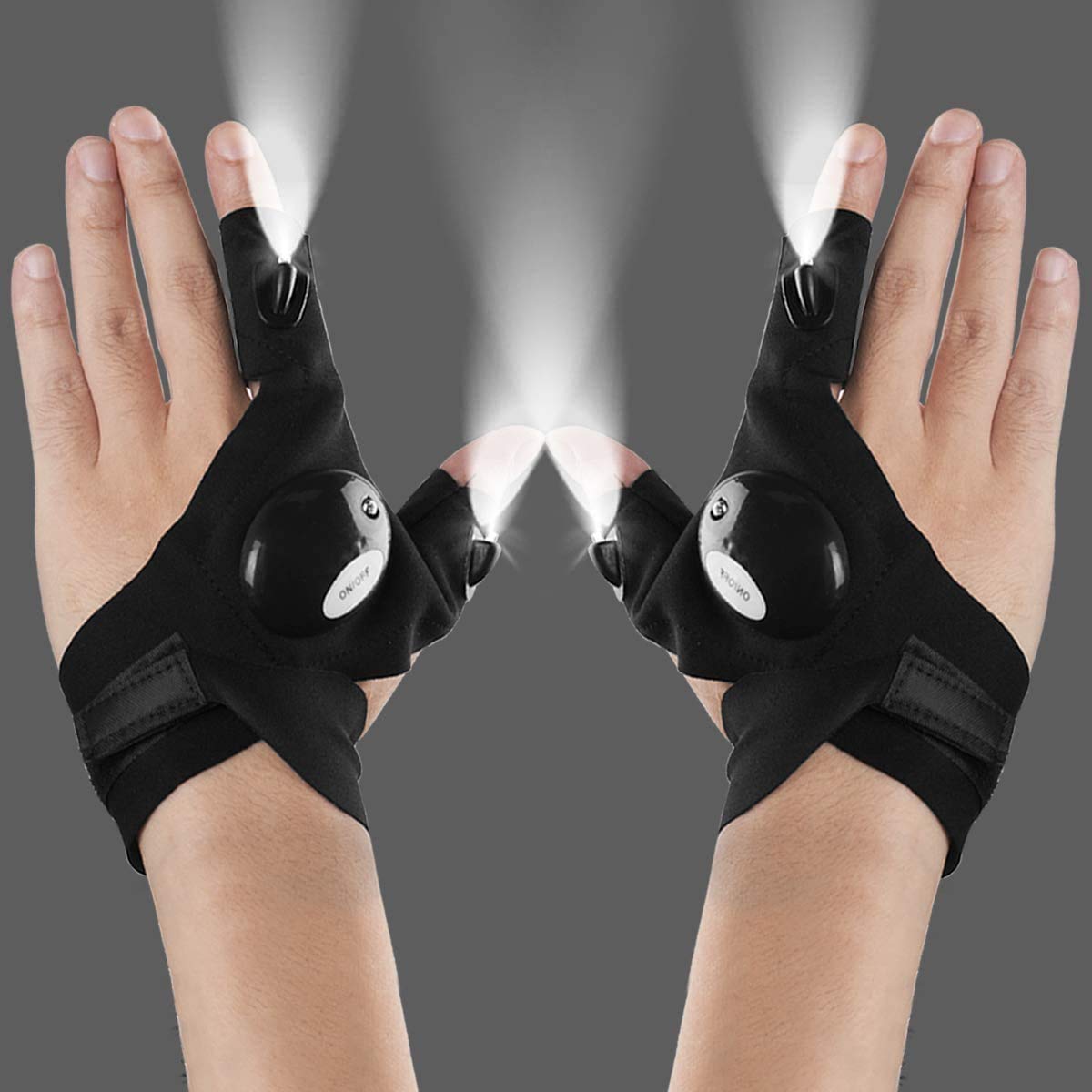 Handy: LED Flashlight Gloves with Fingerless Design for DIY Repairs, Hunting, Hiking & Outdoor Adventures