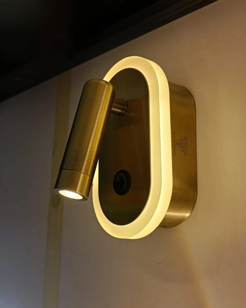 Golden Finish Wall Mounted LED Spotlight
